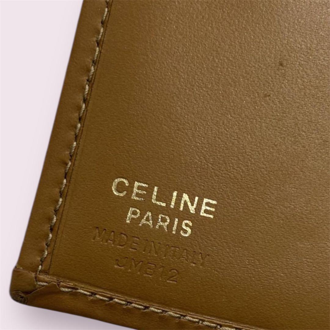 CELINE セリーヌ マカダム柄 二つ折り財布 コンパクトウォレット ブラウン