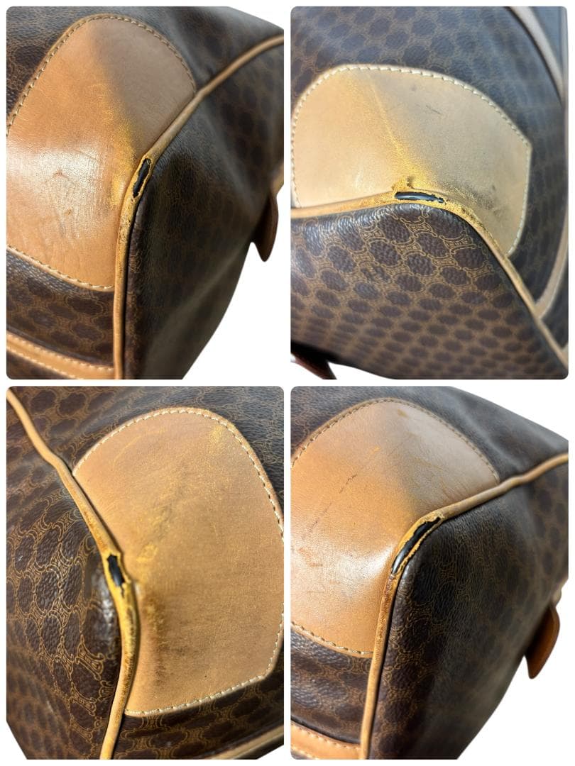 CELINE セリーヌ マカダム　レザー　ボストンバッグ　ハンドバッグ