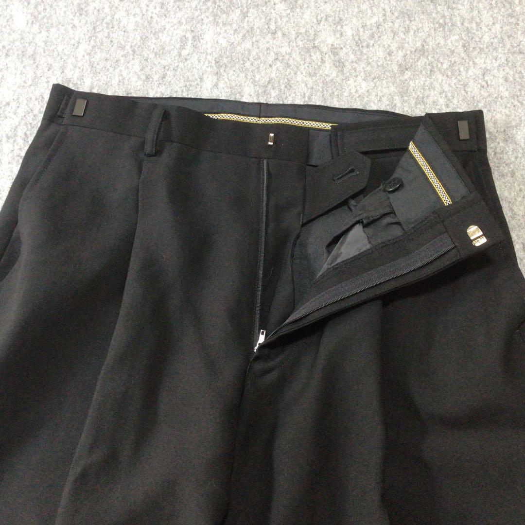 【fm】ダブルブレスト　スーツ　セットアップ　ブラック　アジャスター付き