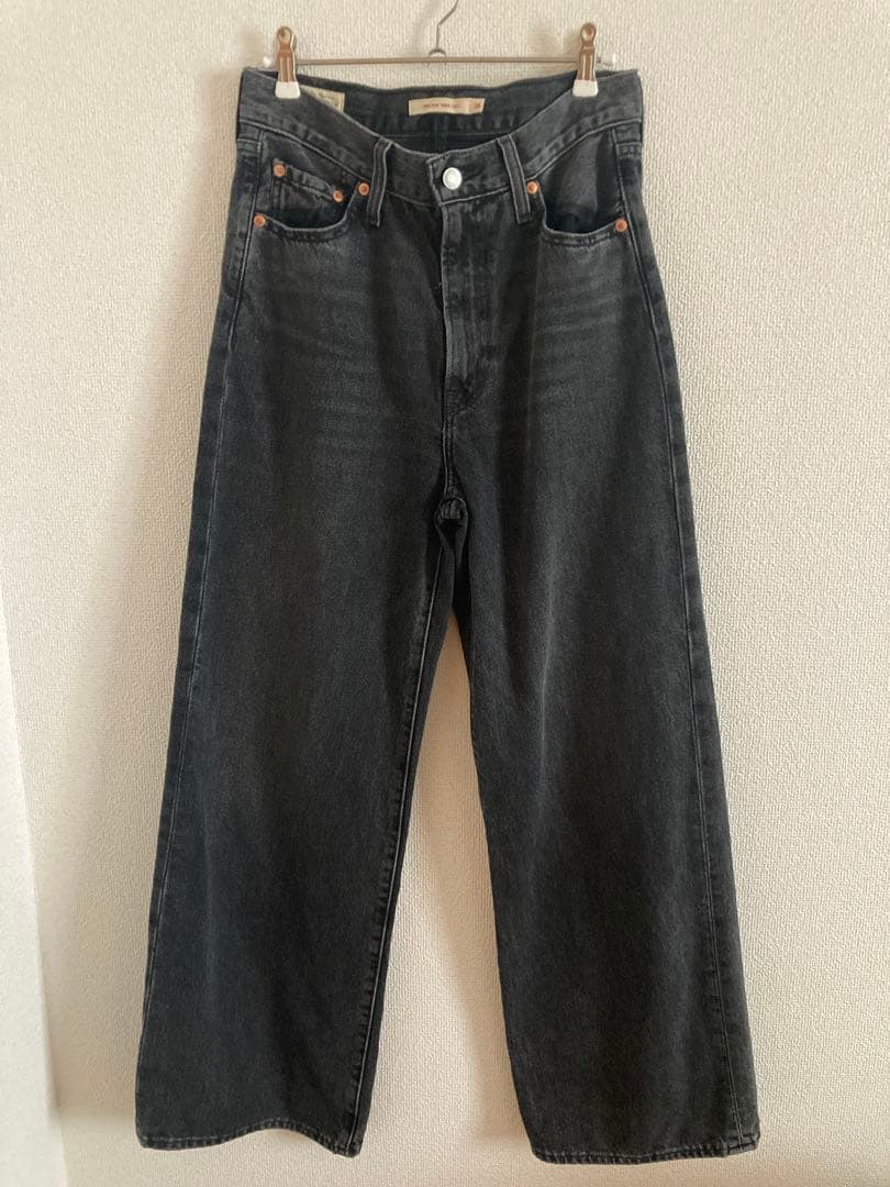 Levi's RIBCAGE WIDE LEG ブラックデニム