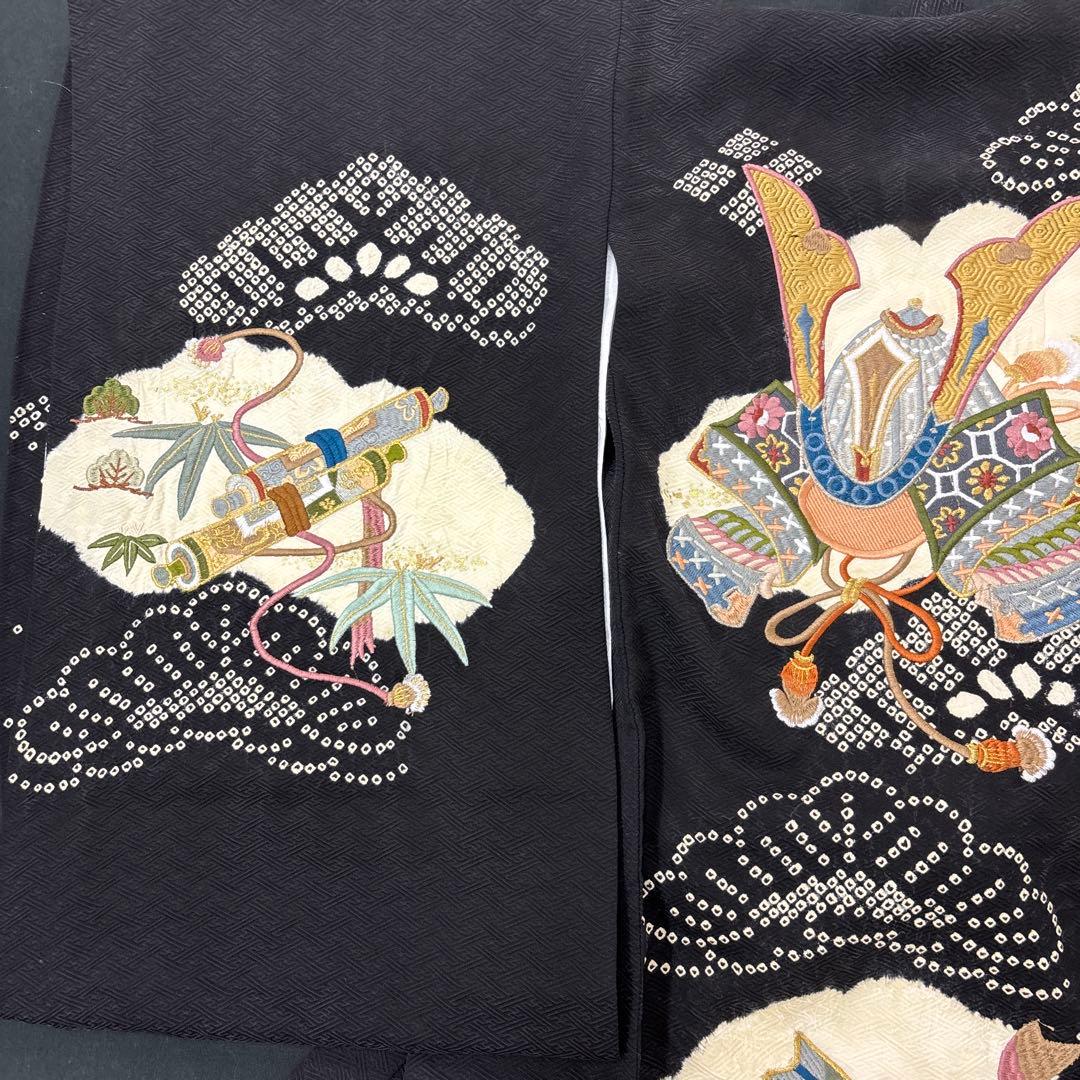 Rabbit新品特選京友禅絞り染、刺繍美術、桶絞り工芸　正絹産着大将兜文