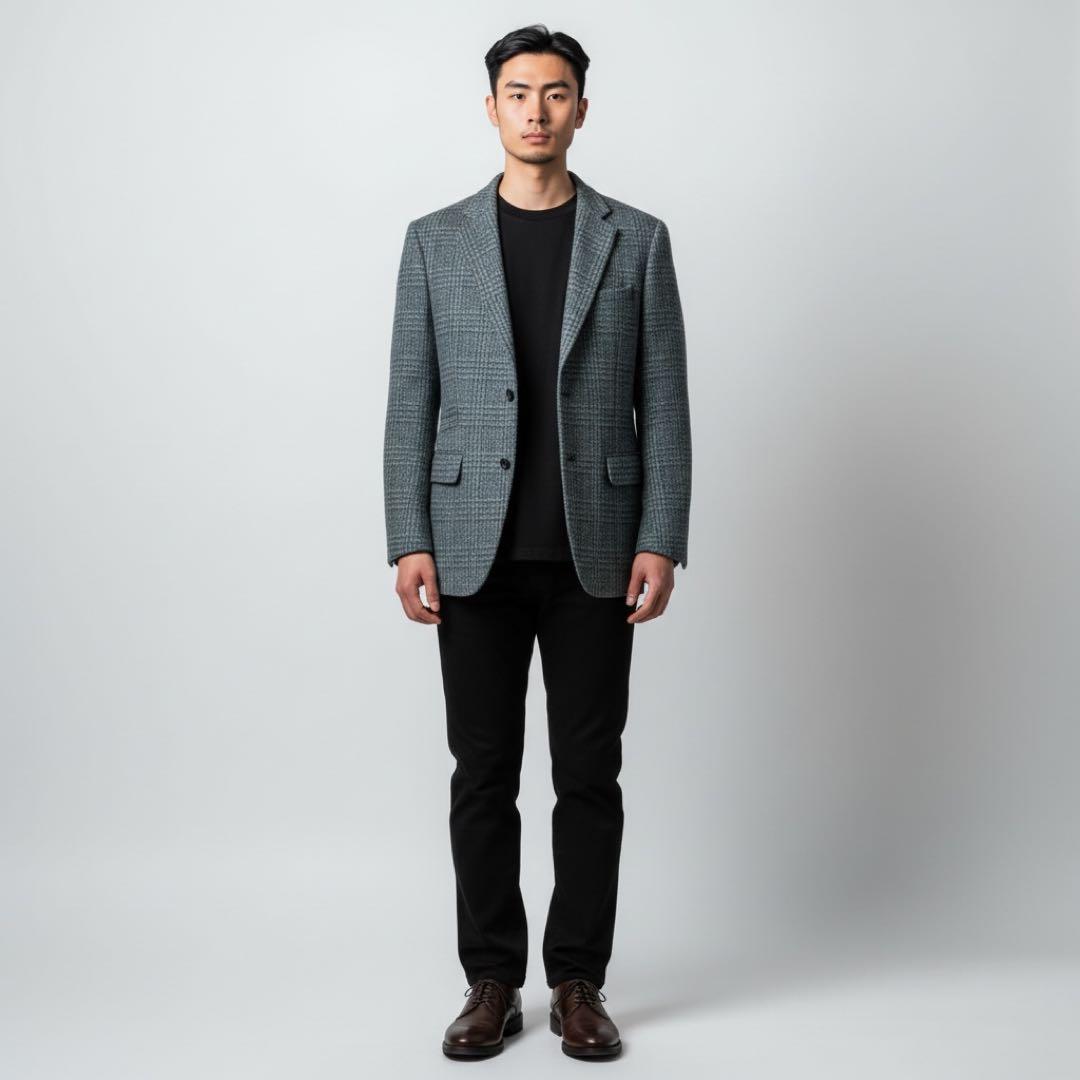70s英国製 Dunn&Co ハリスツイード ジャケット XL相当 絶妙配色y