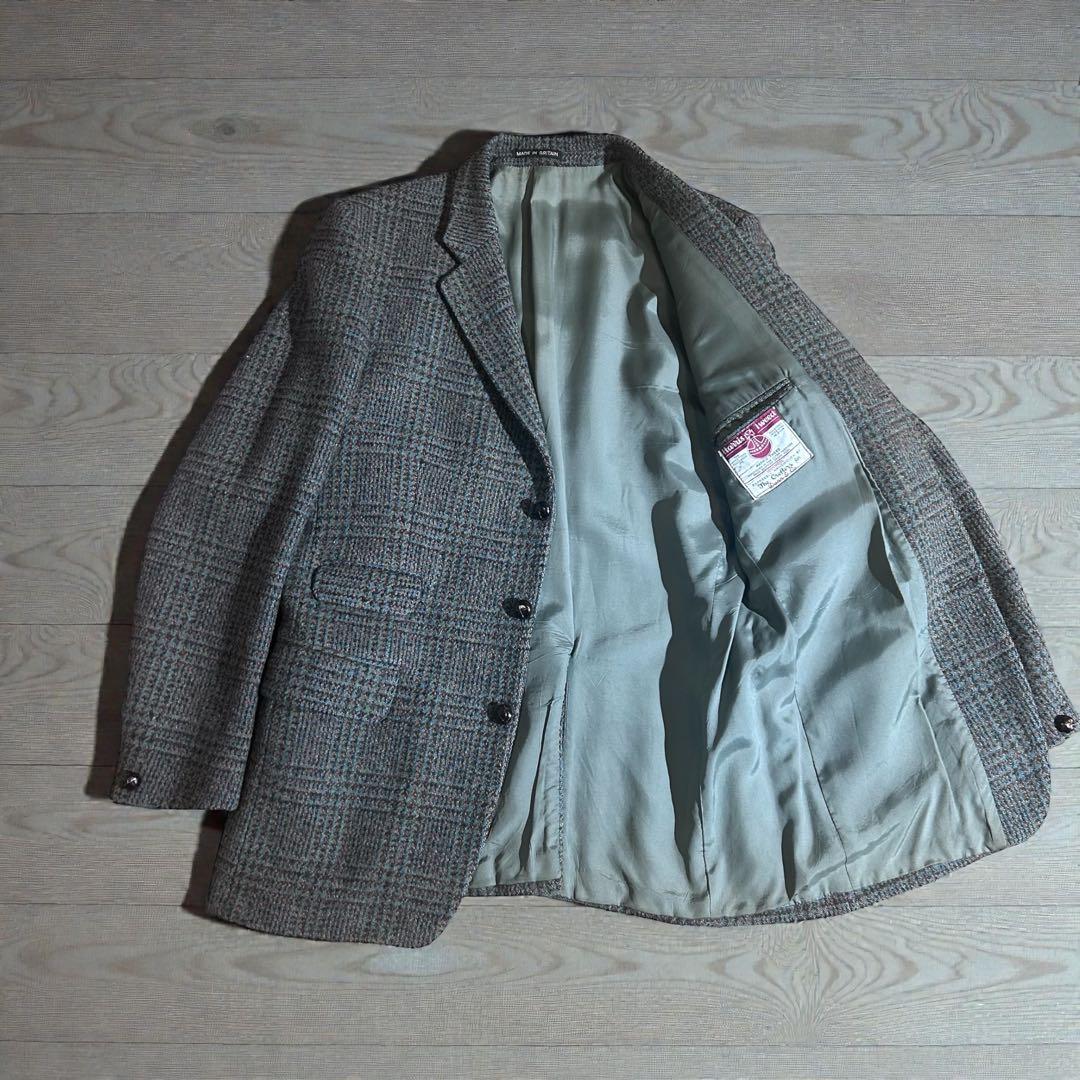 70s英国製 Dunn&Co ハリスツイード ジャケット XL相当 絶妙配色y
