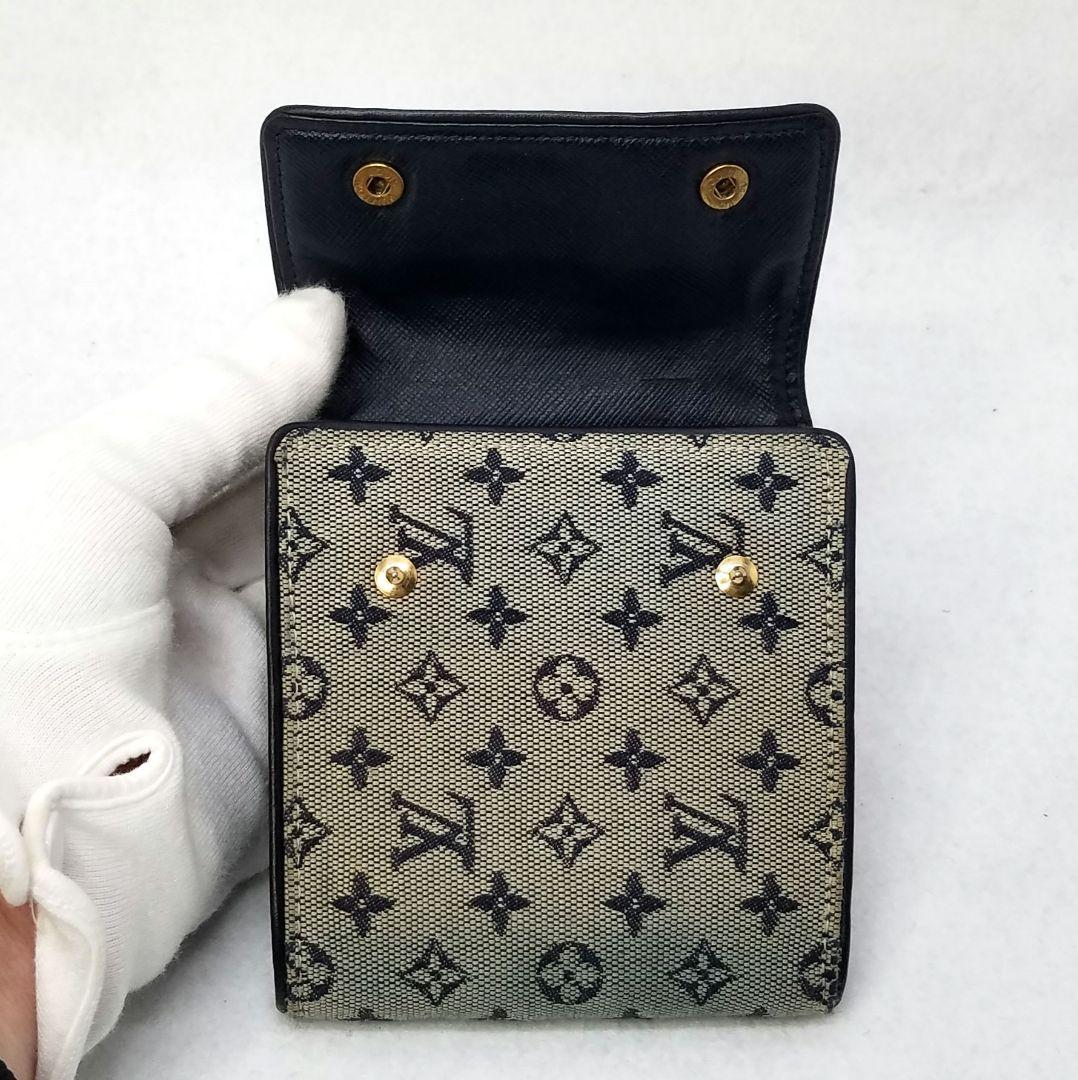 ルイヴィトン ポルトビエ カルトクレディ 三つ折り財布 モノグラムミニ ブルー