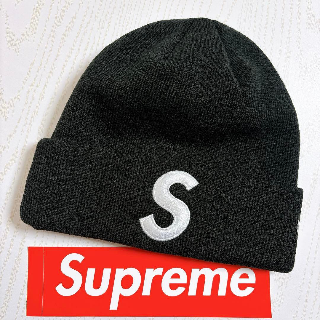 Supreme NEW ERA S logo Sロゴ　ニット帽　ブラック　黒