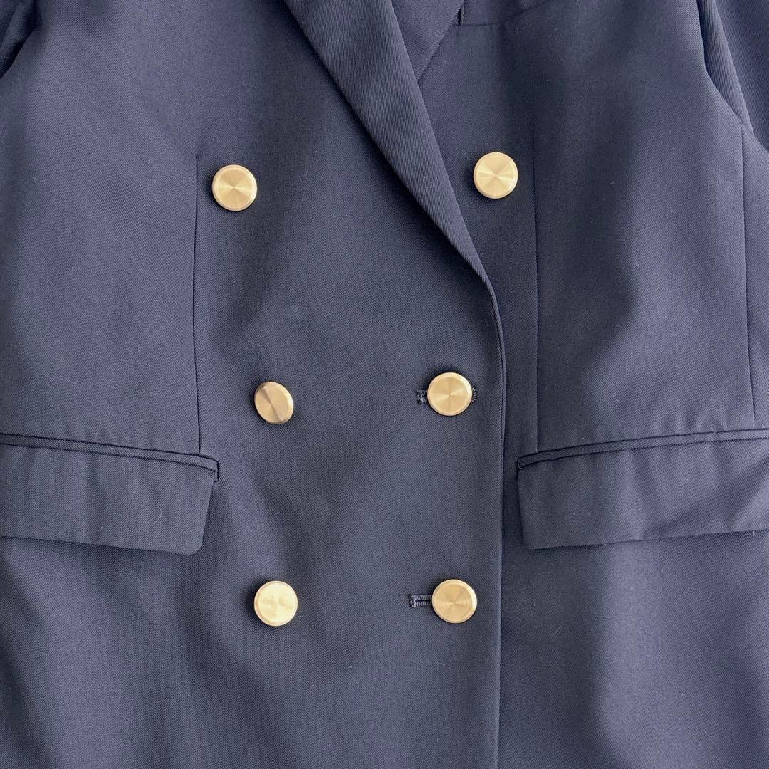 あぐ NOLLEY'S ダブルプレストジャケット 金ボタン 38 紺ブレ