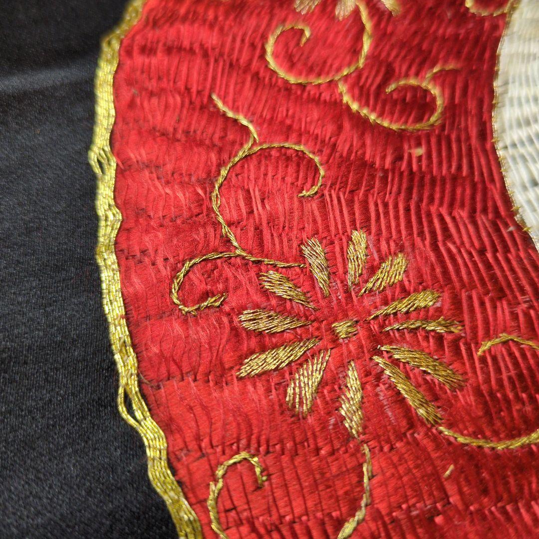 手刺繍　アンティーク　帯　リメイク　アンティーク　ハギレ