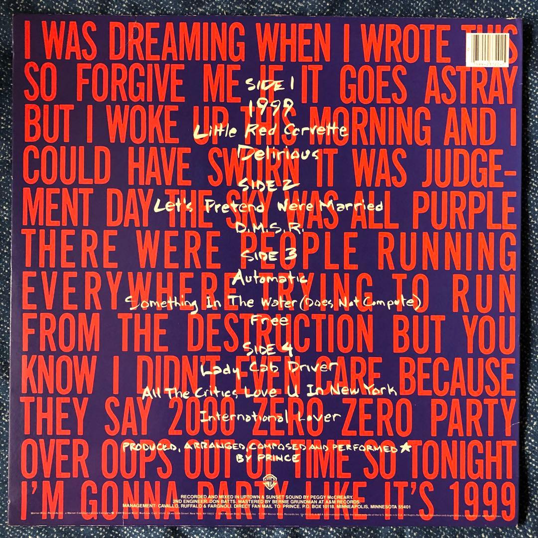 ［名盤］Prince / 1999 LPレコード　ダンス　ポップ　ブラック