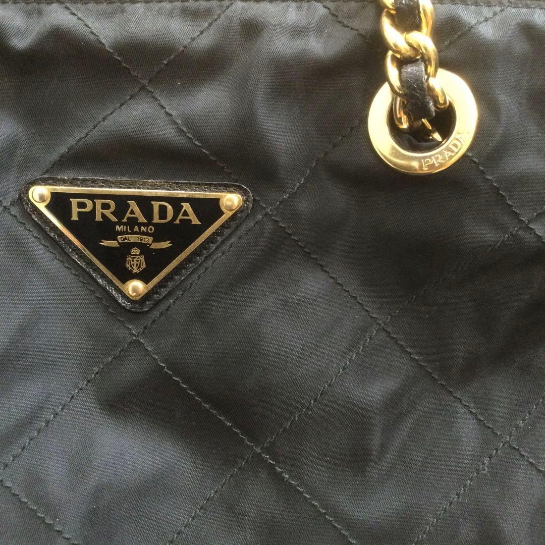 PRADA ボストンバッグ ナイロン キルティング 黒 サイズ大
