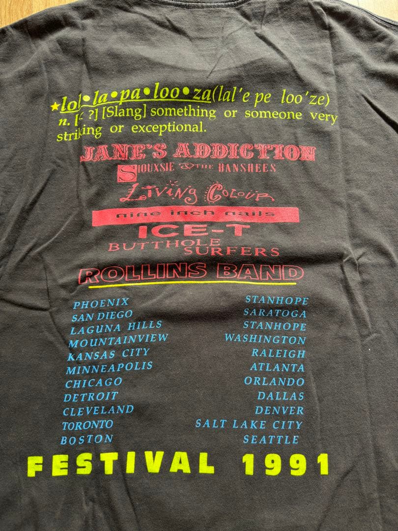 Lollapalooza 91 vintage T shirt ロラパルーザ