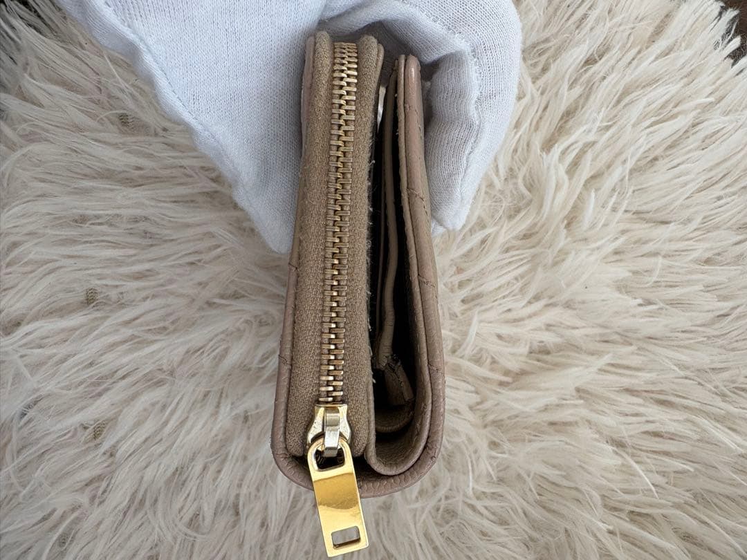 ✨YSL イヴサンローラン 財布 コンパクト ベージュ レディース