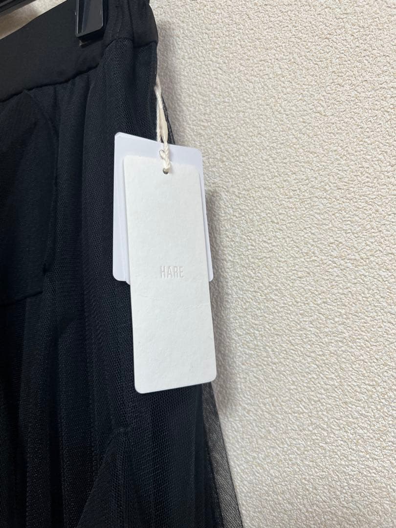 HARE シアープリーツフリルスカートブラック新品未使用タグ付き