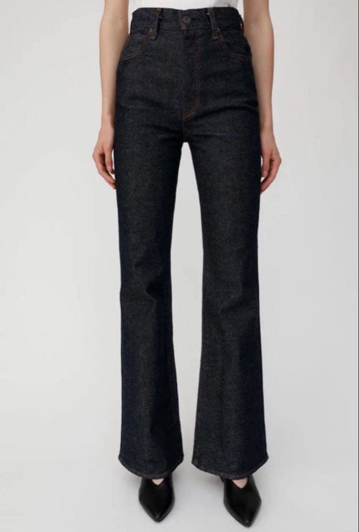 美品 moussy マウジー MVS FLARE フレアデニム インディゴ 23