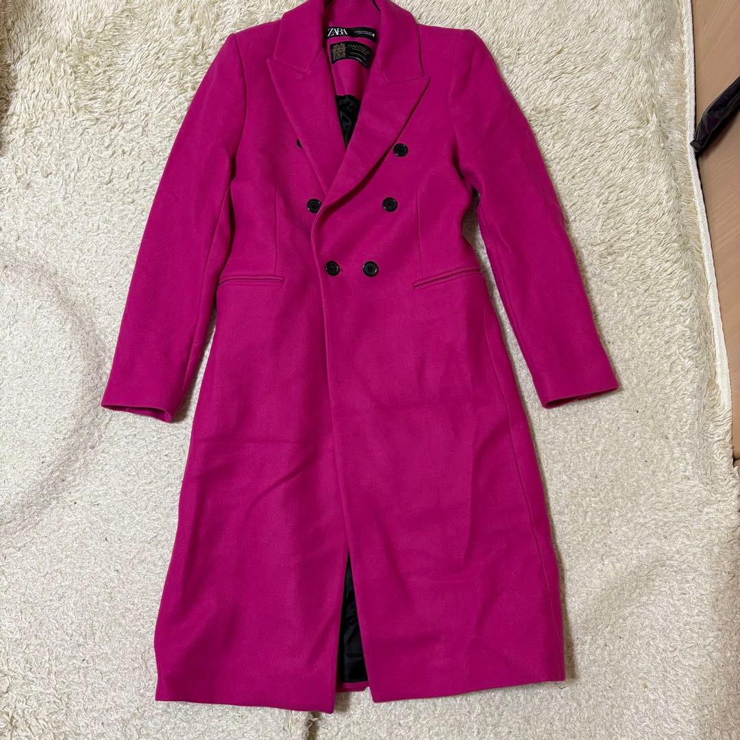 Nail　極美品ZARA MANTECO フクシア　ロングウールコート