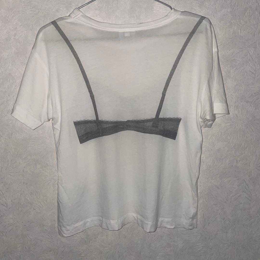 vaquera バケラ ブラプリント ホワイト Tシャツ S
