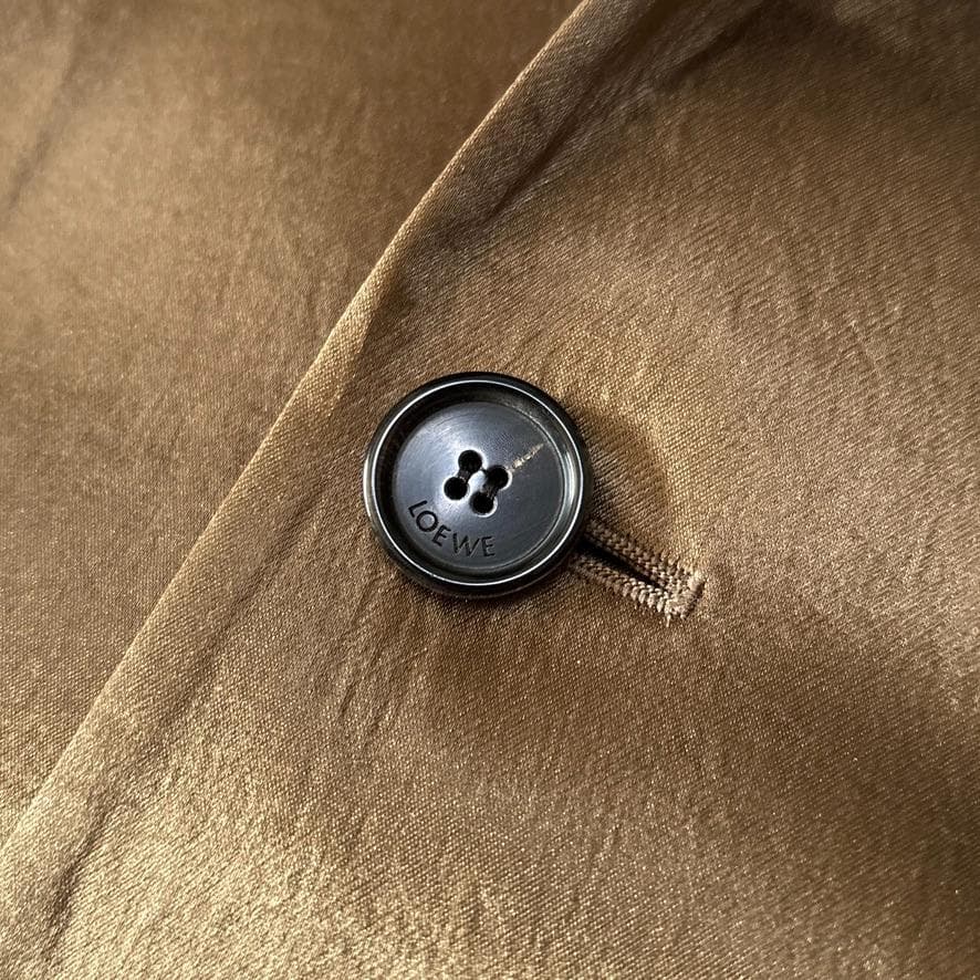 極美品 23AW ロエベ サテン ジャケット ブレザー コート 44 アナグラム