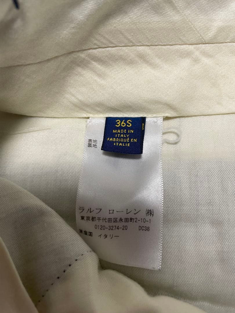 【美品/伊製】ポロラルフローレン スーツ 36S 濃紺 ウール100%